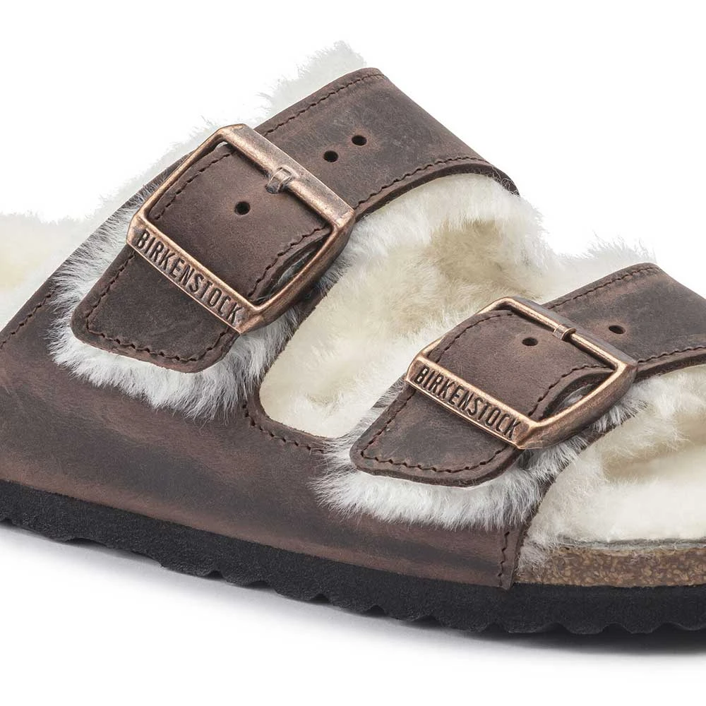 Birkenstock Arizona Shearling Sandal - Habana Natural- Medium/Narrow - Image 3