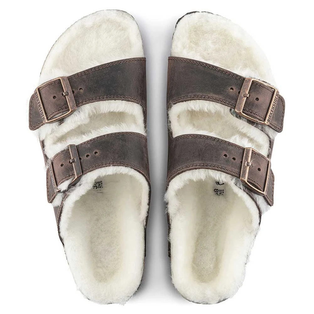 Birkenstock Arizona Shearling Sandal - Habana Natural- Medium/Narrow - Image 5