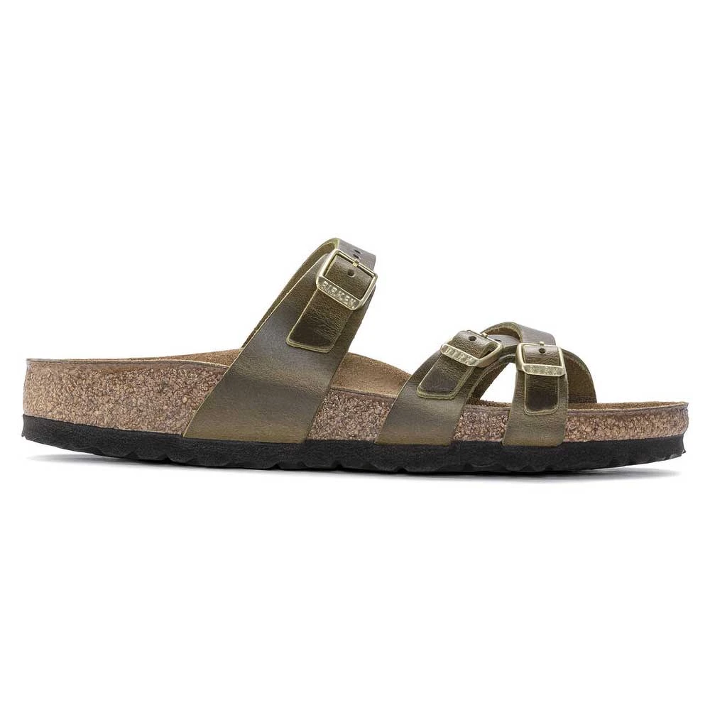 Birkenstock Women's Franca Cork Green Olive Oiled Leather Sandal - Regular/Wide - Image 2