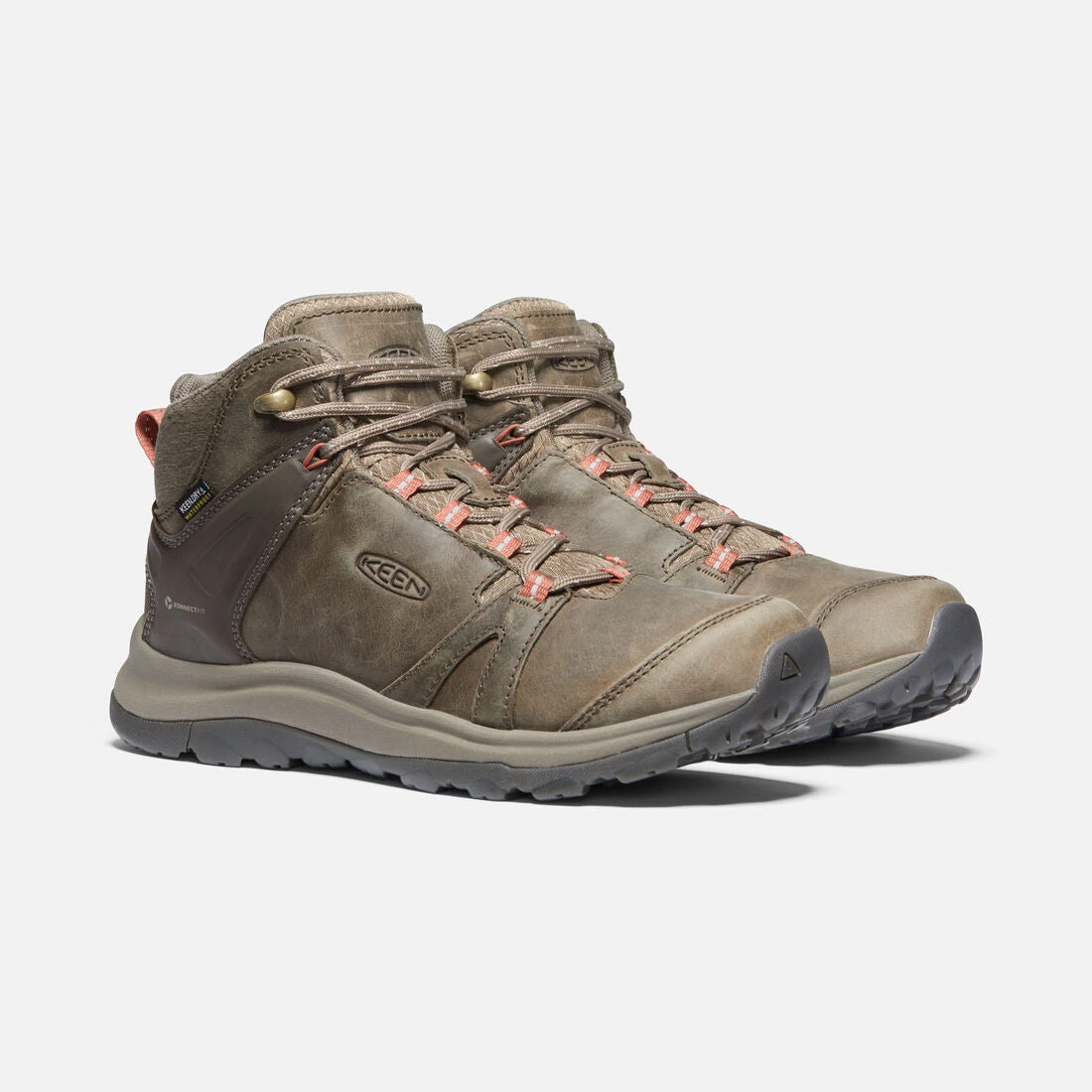 Keen Women's Terradora II Leather Mid Waterproof Boots - Brindle/Redwood - Regular (B) - Image 4