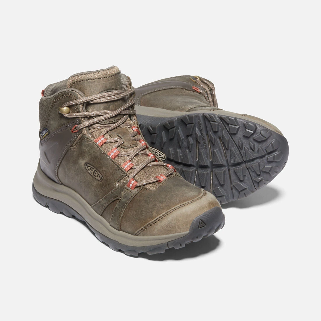 Keen Women's Terradora II Leather Mid Waterproof Boots - Brindle/Redwood - Regular (B) - Image 5
