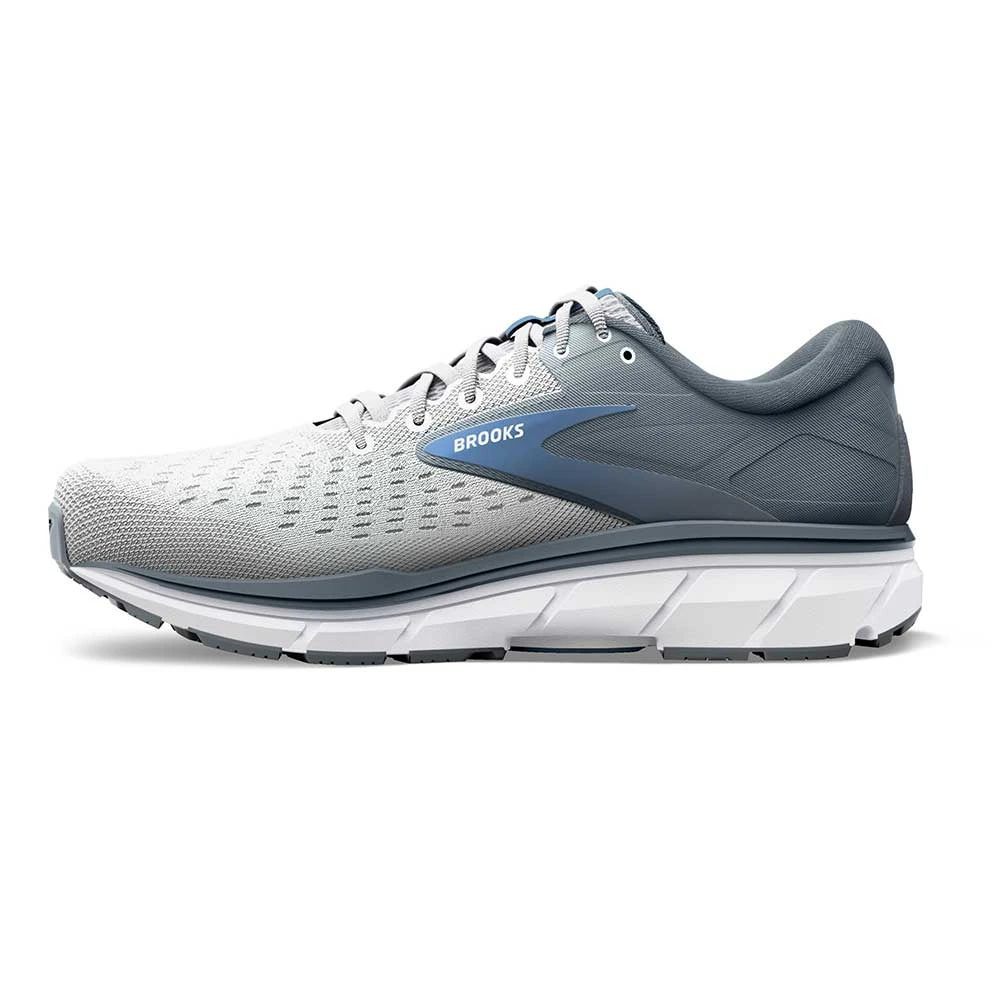 BROOKS Women's Dyad 11 Running Shoe - Grey/White/Blue - Extra Wide (2E) - Image 2