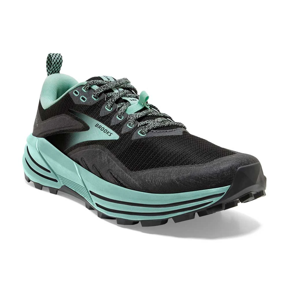BROOKS Women's Cascadia 16 Trail Shoe- Black/Ebony/Yucca - Wide (D) - Image 2