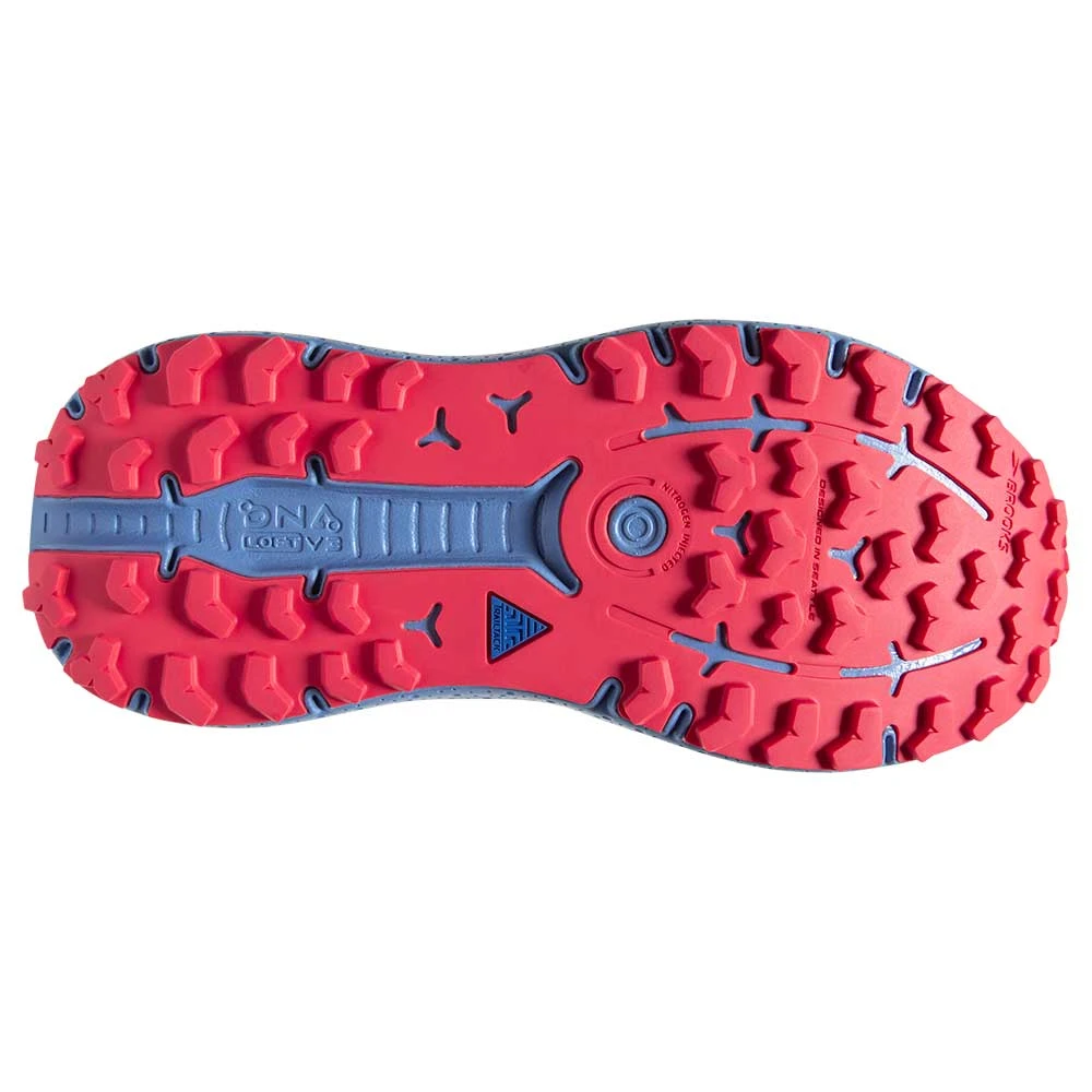 BROOKS Women's Caldera 6 Trail Running Shoe- Oyster/Blissful Blue/Pink - Regular (B) - Image 6