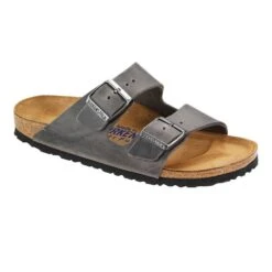 Birkenstock Arizona Soft Footbed Iron Oiled Leather Sandal- Regular/Wide