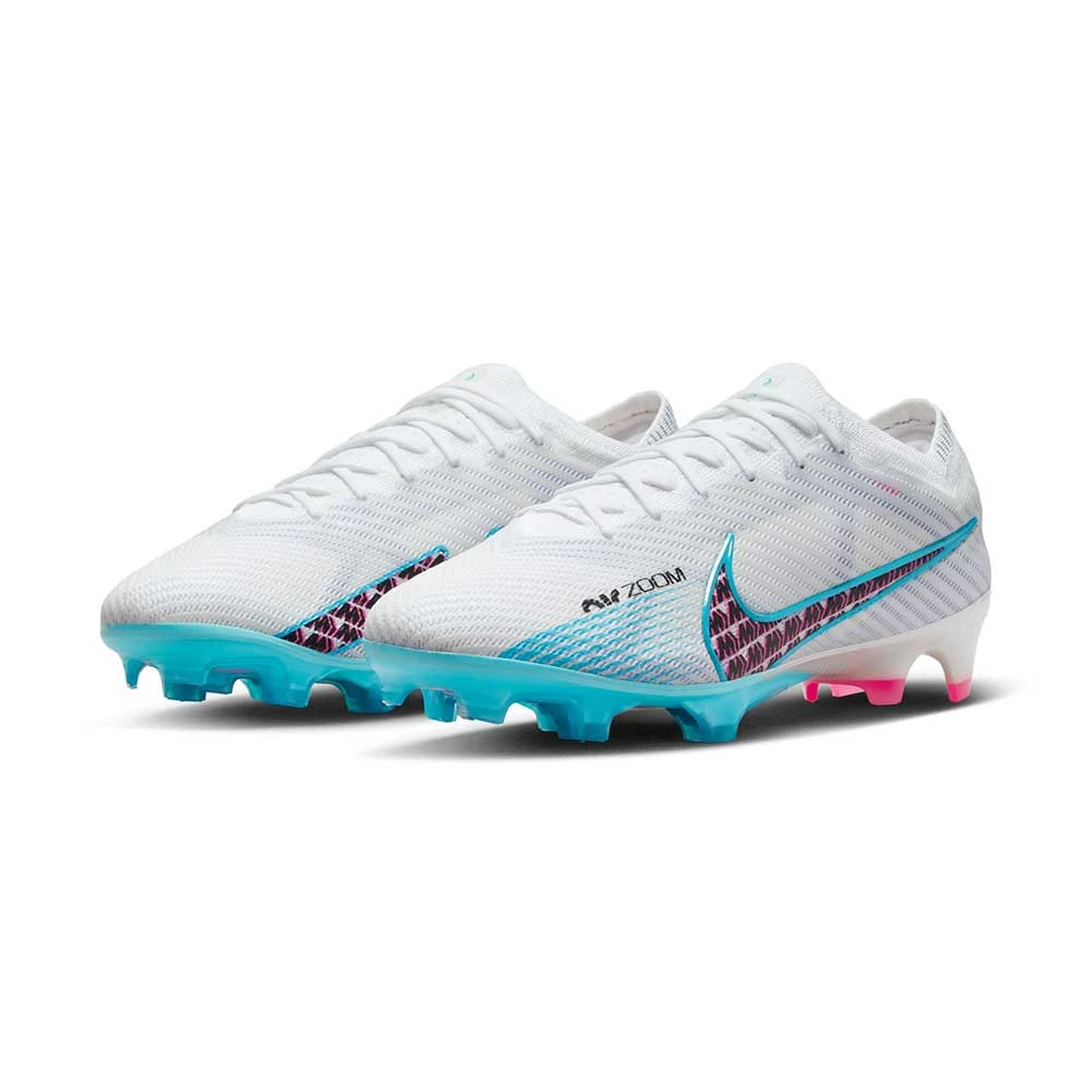 Nike Unisex Zoom Mercurial Vapor 15 Elite FG Soccer Cleats - White/Baltic Blue/Pink Blast - Regular (D) - Image 2