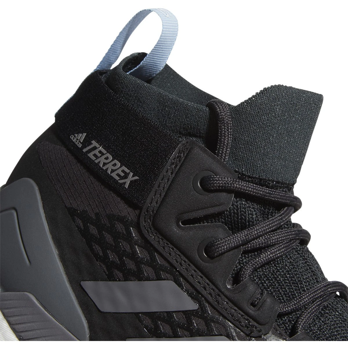 ADIDAS Women's Terrex Free Hiker GoreTEX Hiking Shoe - Carbon/Grey/Glow Blue - Regular (B) - Image 2