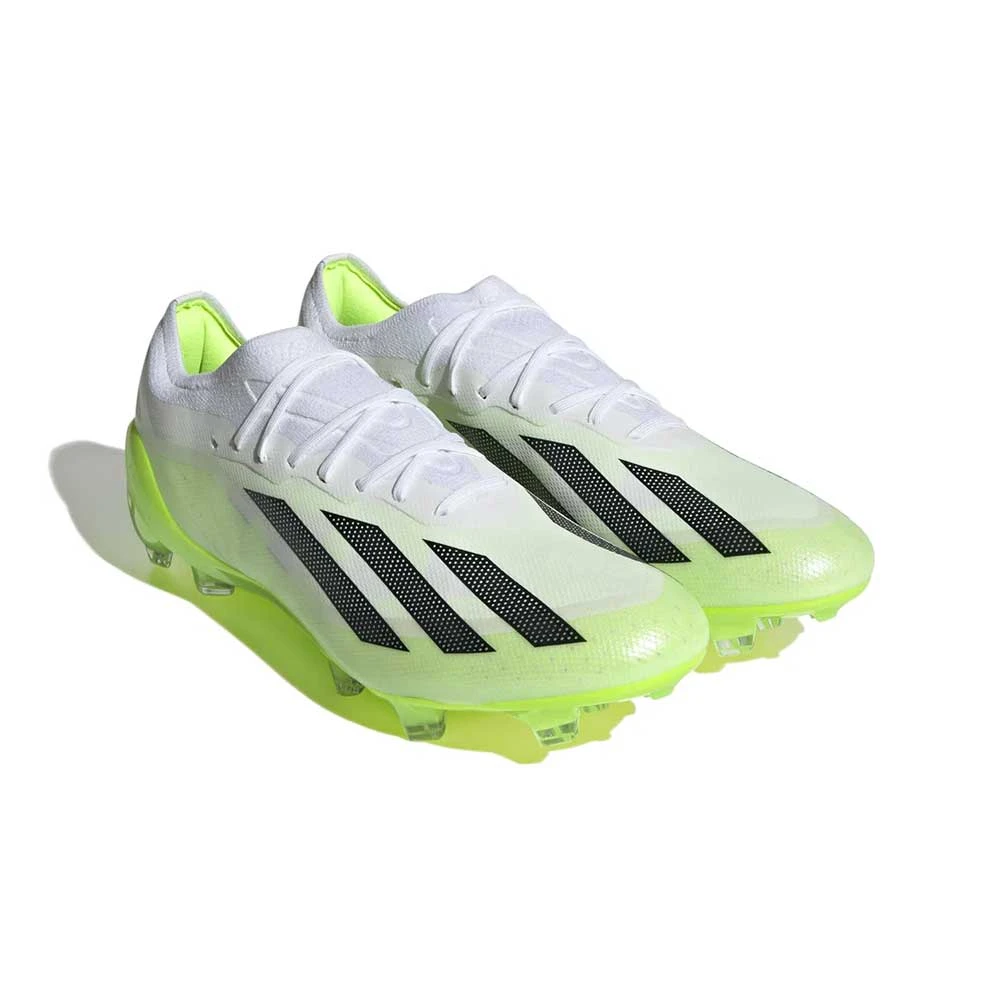 Unisex Adidas X CRAZYFAST.1 FG Soccer Shoe - Cloud White/ Core Black/ Lucid Lemon - Regular (D) - Image 2