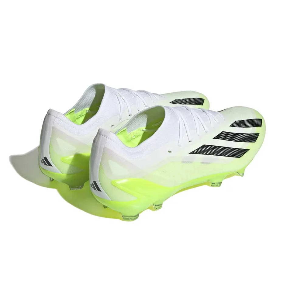 Unisex Adidas X CRAZYFAST.1 FG Soccer Shoe - Cloud White/ Core Black/ Lucid Lemon - Regular (D) - Image 3