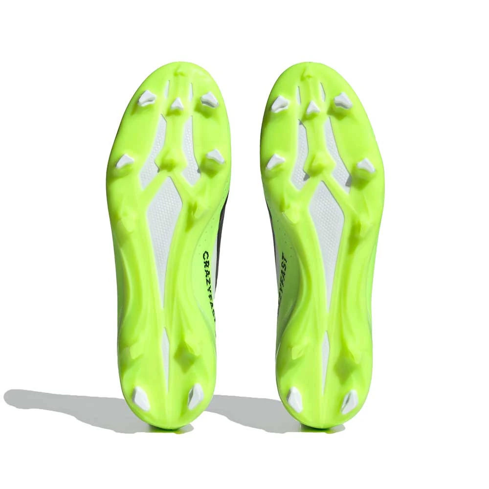ADIDAS Unisex X Crazyfast .3 FG Cleats- Cloud White / Core Black / Lucid Lemon- Regular (D) - Image 7