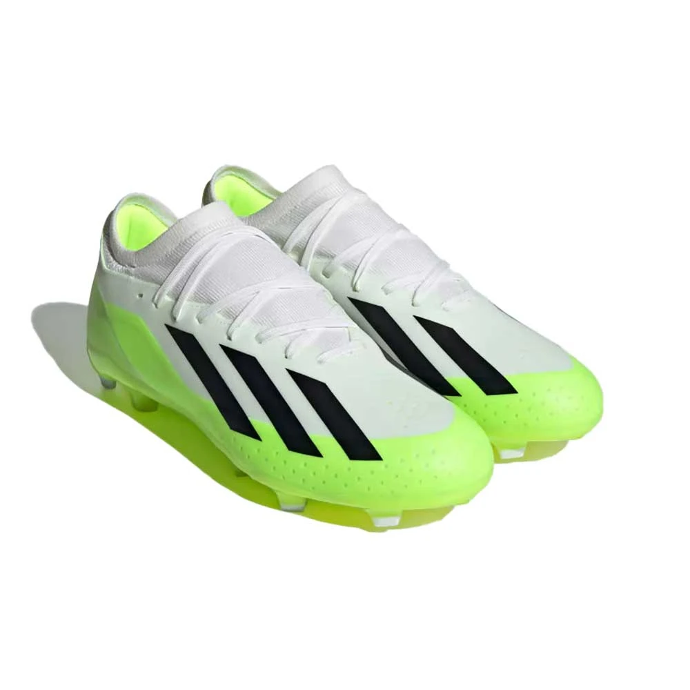 ADIDAS Unisex X Crazyfast .3 FG Cleats- Cloud White / Core Black / Lucid Lemon- Regular (D) - Image 2