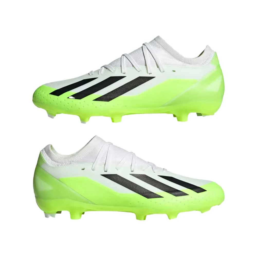 ADIDAS Unisex X Crazyfast .3 FG Cleats- Cloud White / Core Black / Lucid Lemon- Regular (D) - Image 5