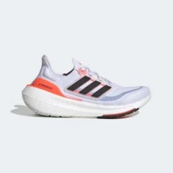 ADIDAS Women's Ultraboost Light Running Shoe- Ftwr White/Core Black/Solar Red- Regular (B)